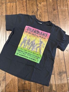 Marvel Black Guardians of the Galaxy Tee with Pink Gradient Graphic